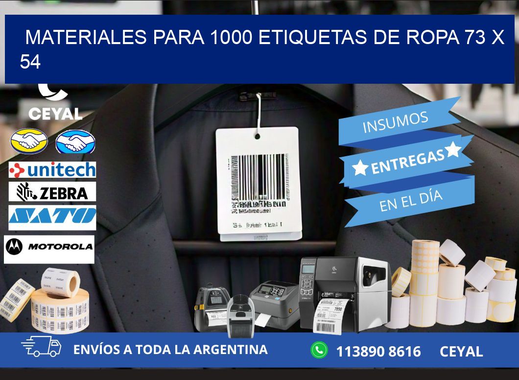 MATERIALES PARA 1000 ETIQUETAS DE ROPA 73 x 54