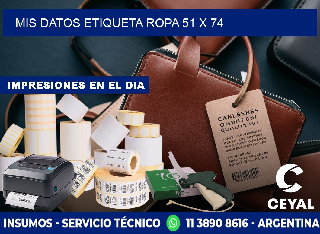 MIS DATOS ETIQUETA ROPA 51 x 74