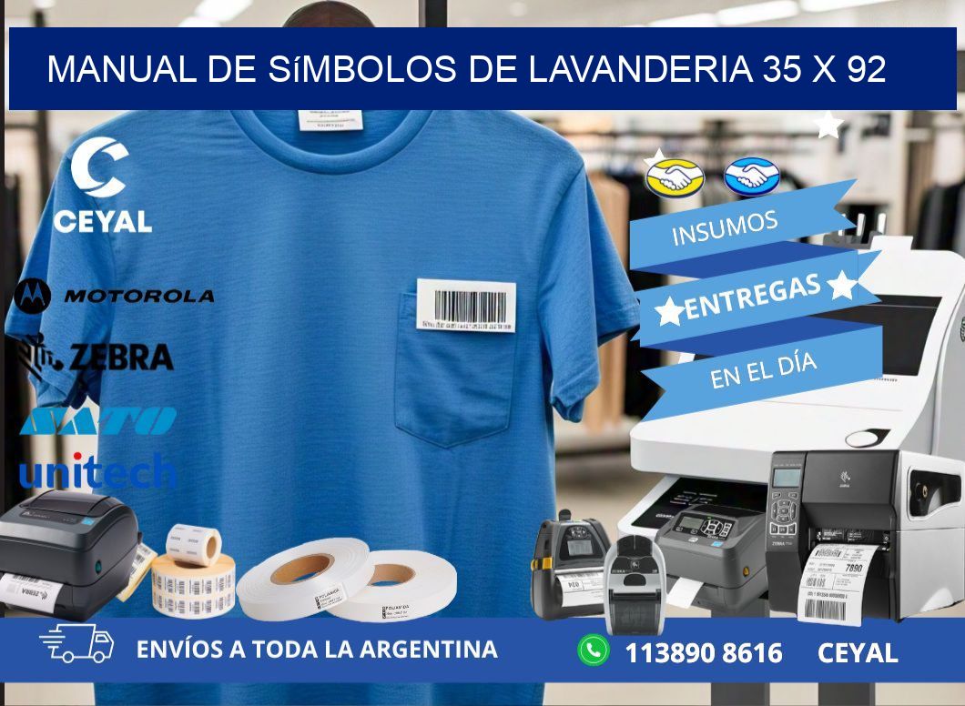 Manual de Símbolos de Lavanderia 35 x 92