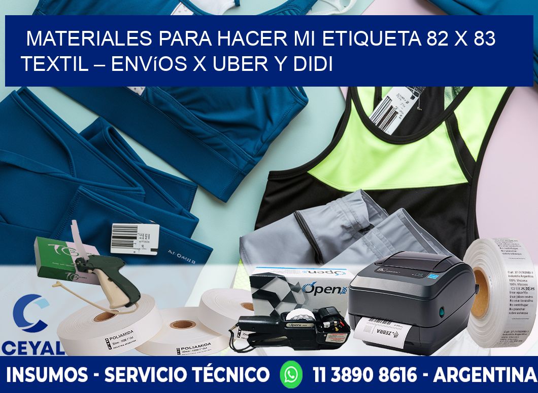 Materiales para hacer mi Etiqueta 82 x 83 textil – Envíos x Uber y DiDi