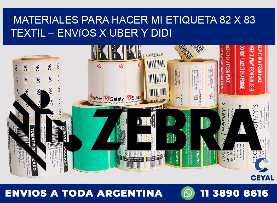 Materiales para hacer mi Etiqueta 82 x 83 textil – Envíos x Uber y DiDi