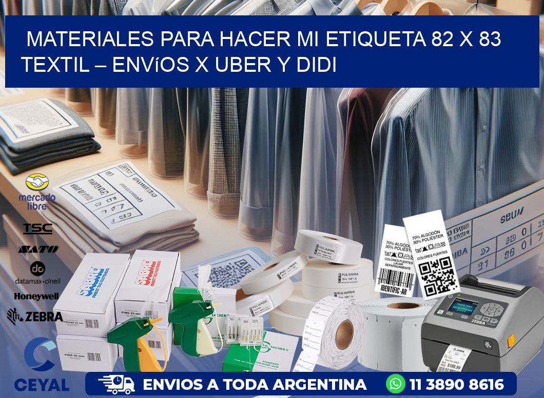 Materiales para hacer mi Etiqueta 82 x 83 textil – Envíos x Uber y DiDi