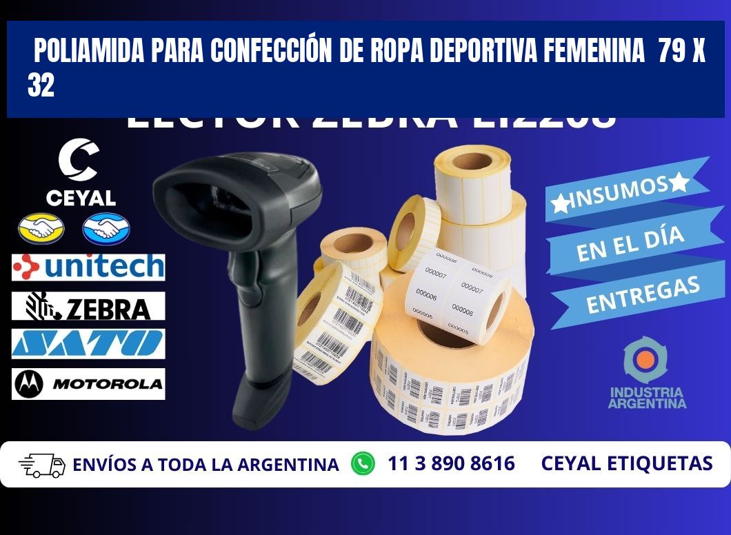 POLIAMIDA PARA CONFECCIÓN DE ROPA DEPORTIVA FEMENINA  79 x 32