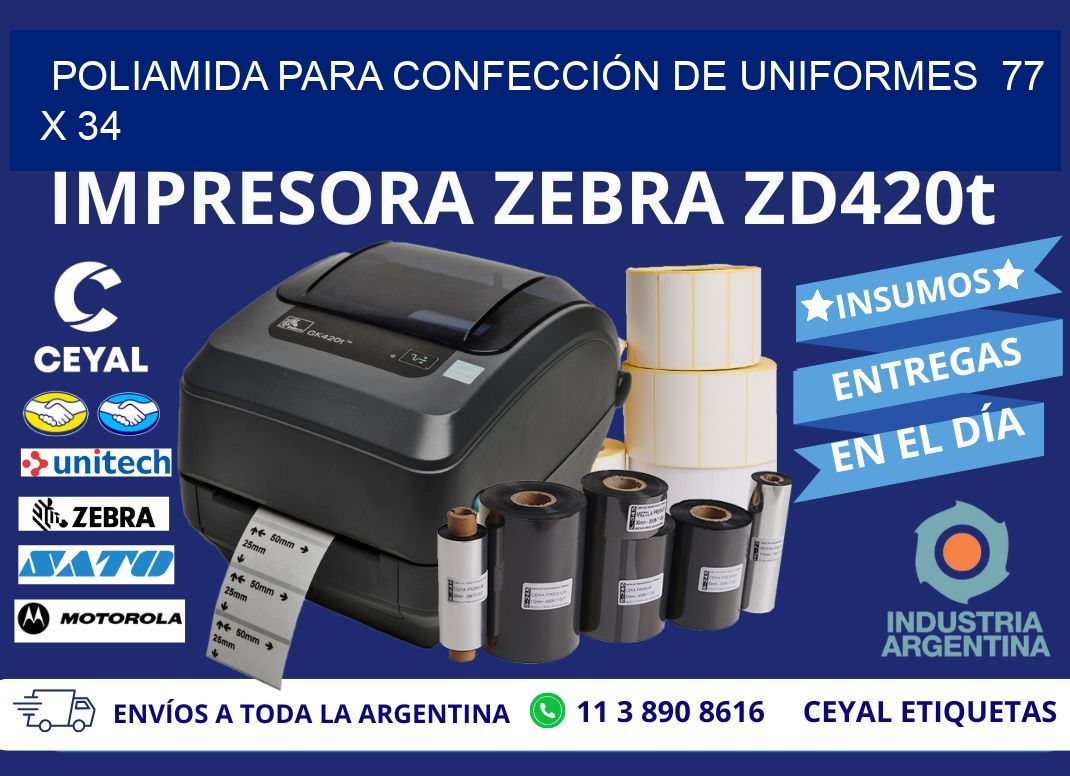 POLIAMIDA PARA CONFECCIÓN DE UNIFORMES  77 x 34