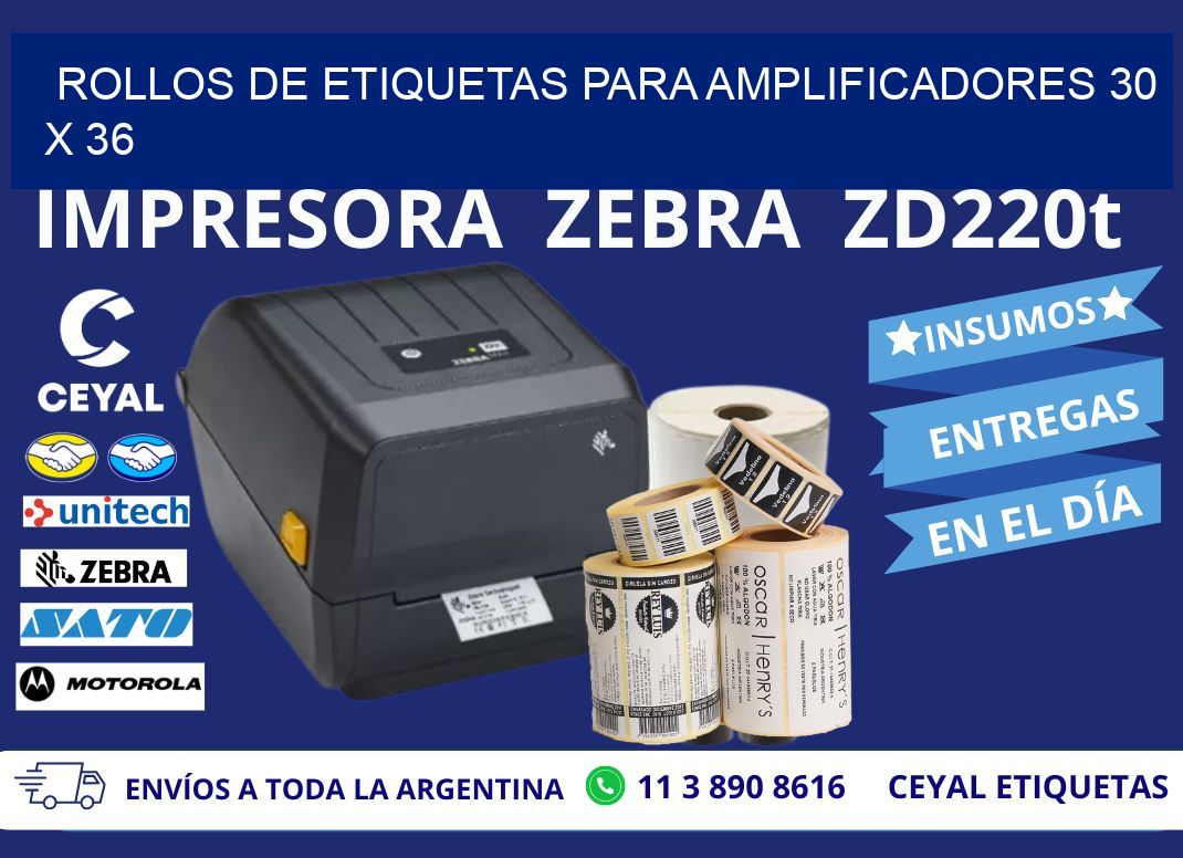 ROLLOS DE ETIQUETAS PARA AMPLIFICADORES 30 x 36
