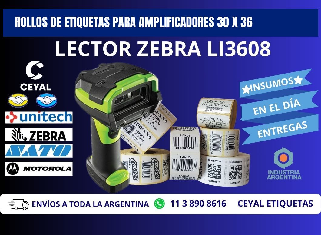 ROLLOS DE ETIQUETAS PARA AMPLIFICADORES 30 x 36
