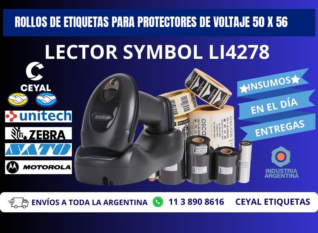 ROLLOS DE ETIQUETAS PARA PROTECTORES DE VOLTAJE 50 x 56