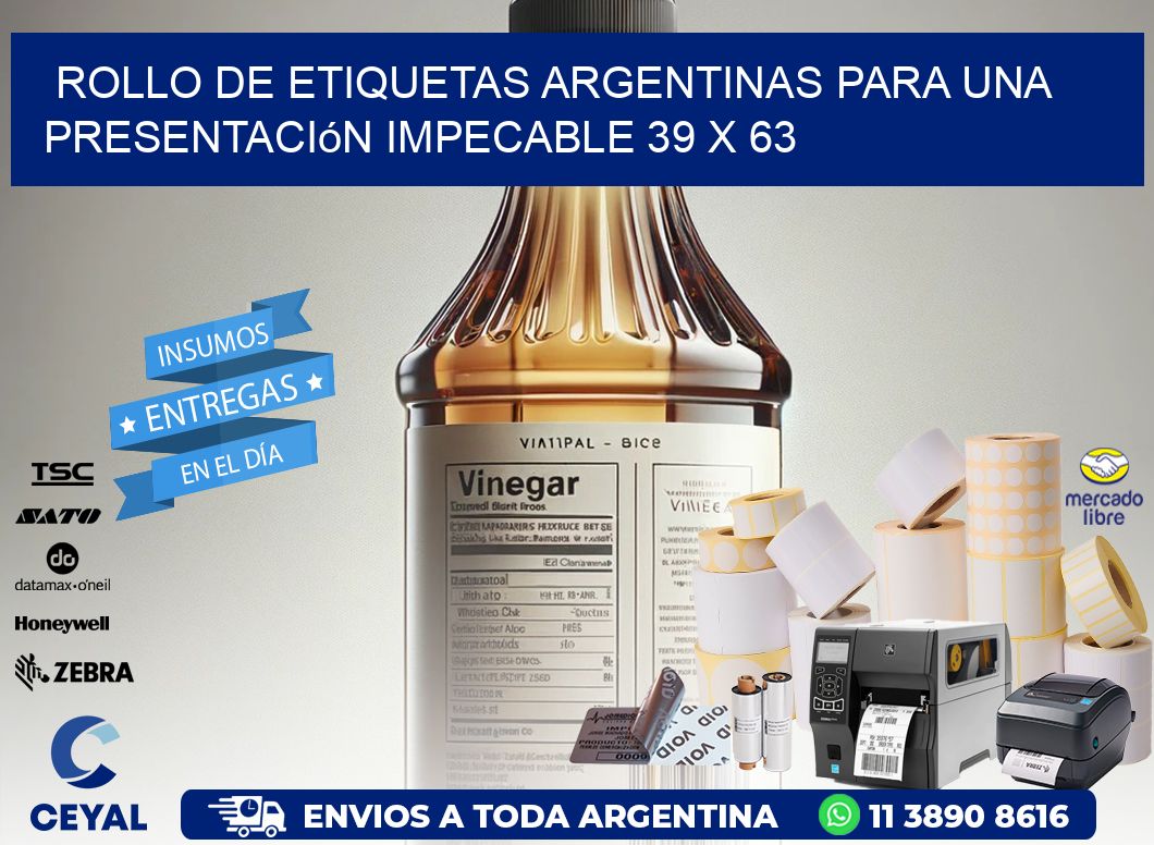 Rollo de Etiquetas Argentinas para una Presentación Impecable 39 x 63