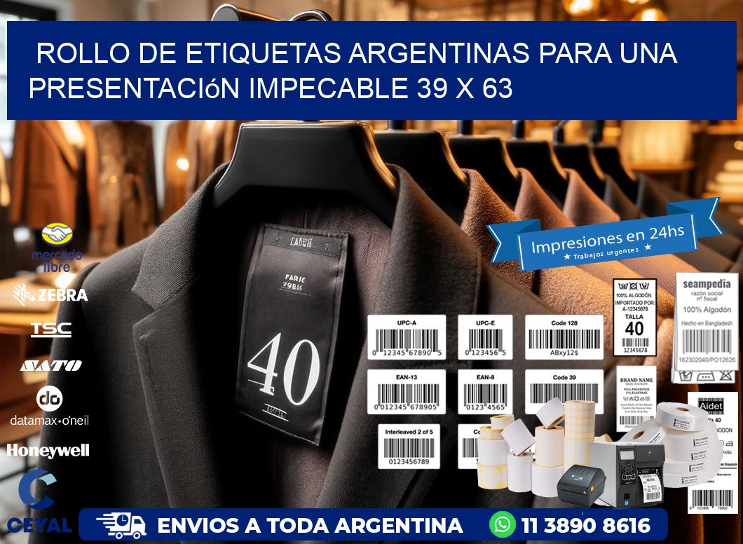 Rollo de Etiquetas Argentinas para una Presentación Impecable 39 x 63