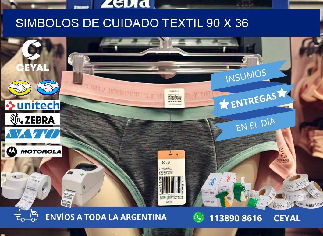 Simbolos de Cuidado Textil 90 x 36