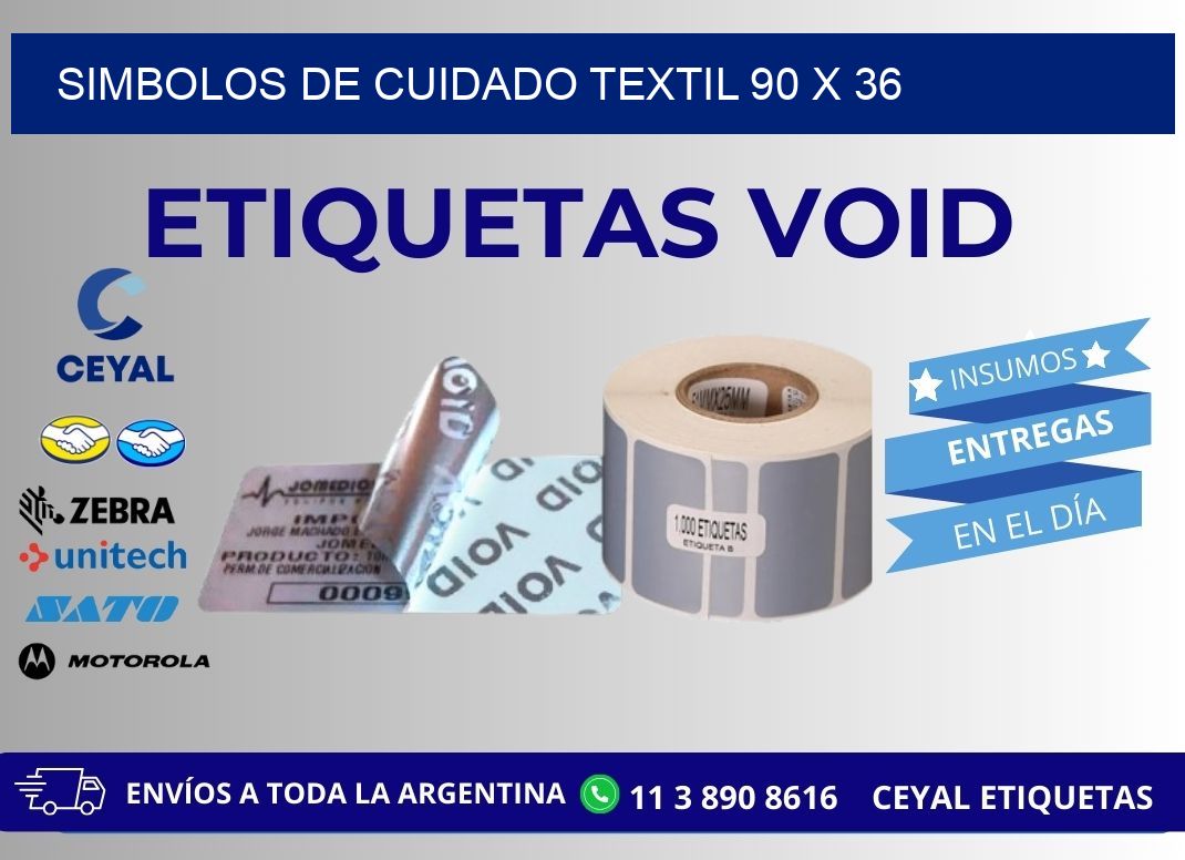 Simbolos de Cuidado Textil 90 x 36