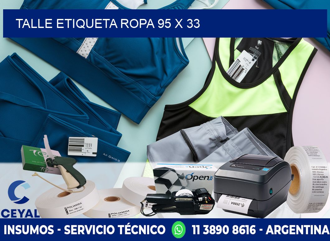 TALLE ETIQUETA ROPA 95 x 33