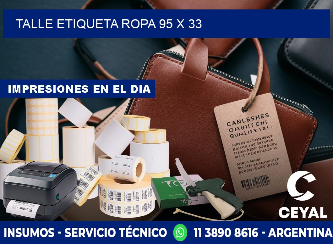 TALLE ETIQUETA ROPA 95 x 33
