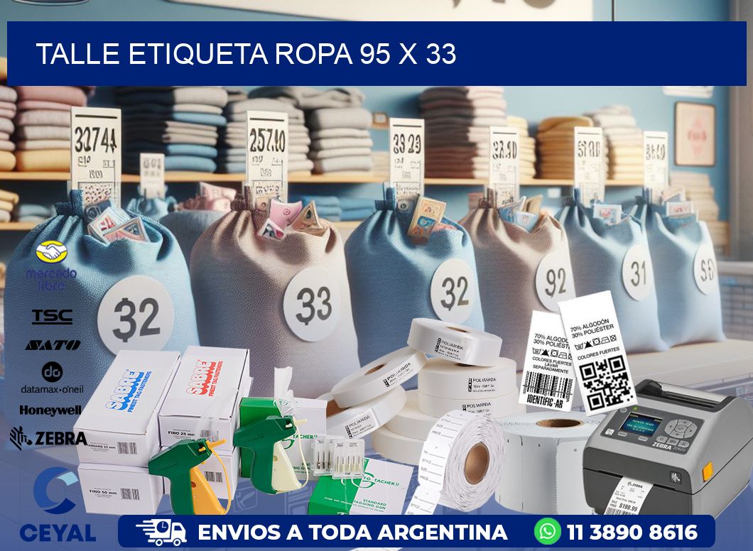 TALLE ETIQUETA ROPA 95 x 33