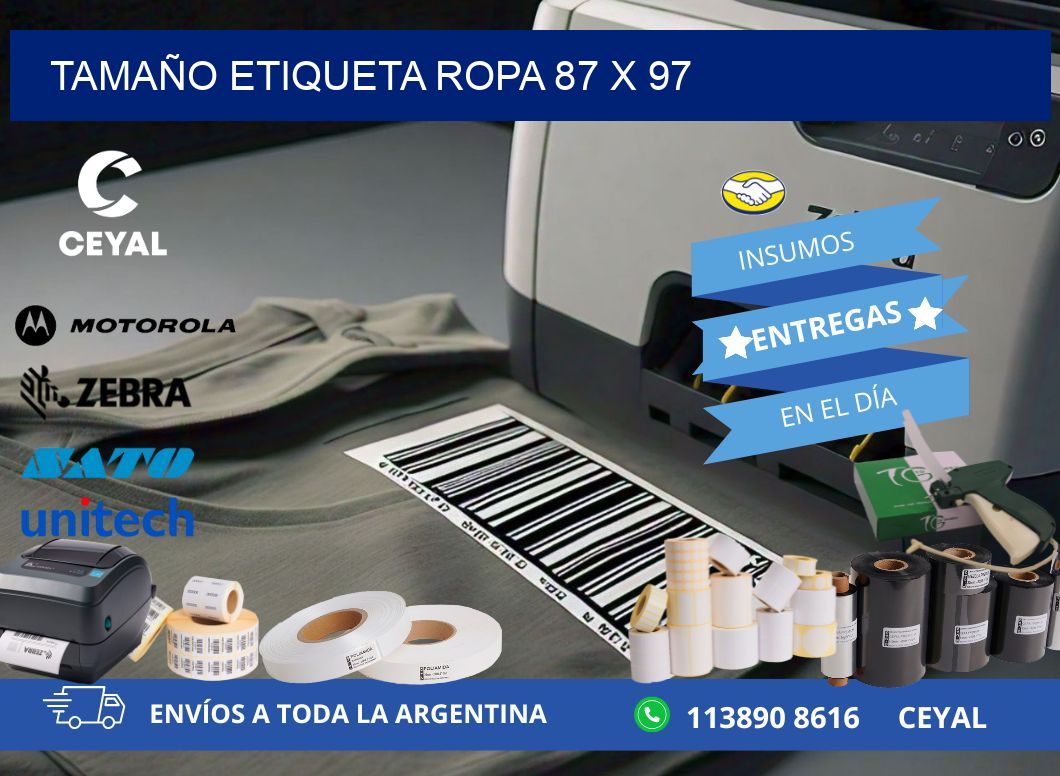 TAMAÑO ETIQUETA ROPA 87 x 97