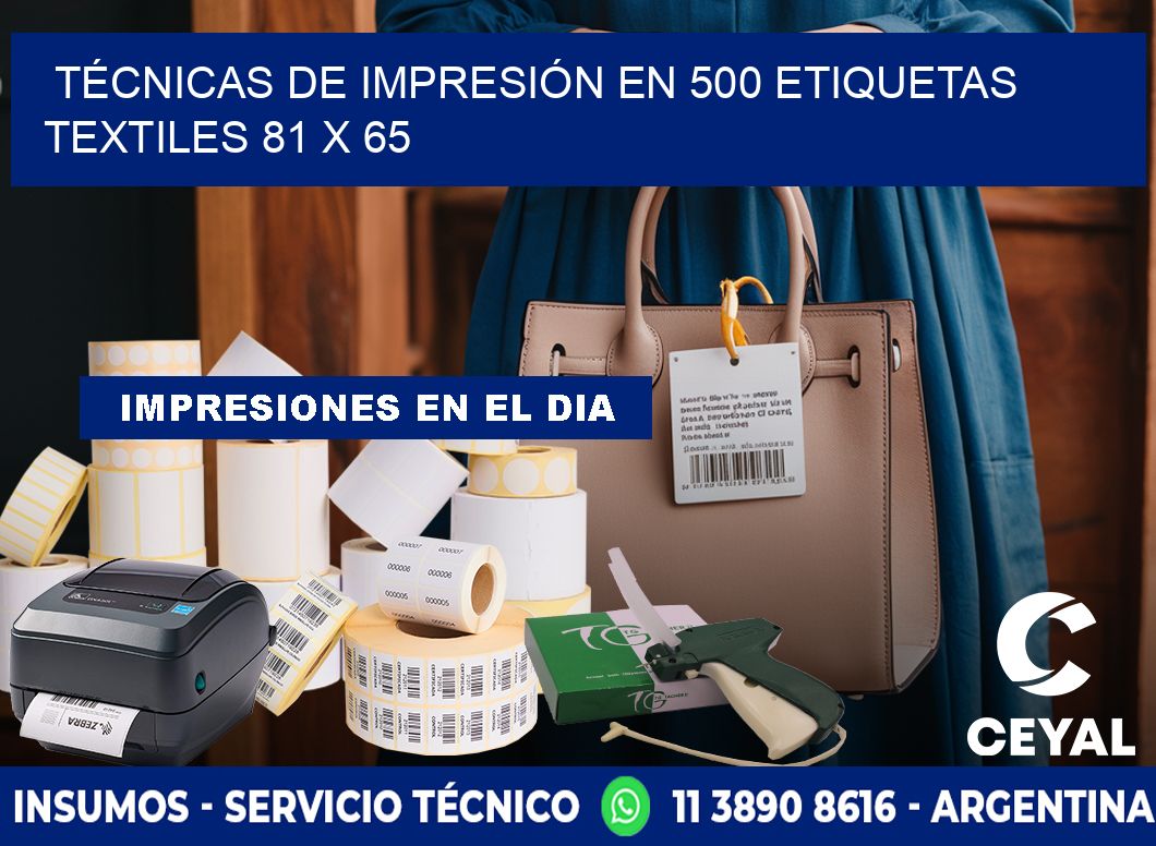 TÉCNICAS DE IMPRESIÓN EN 500 ETIQUETAS TEXTILES 81 x 65