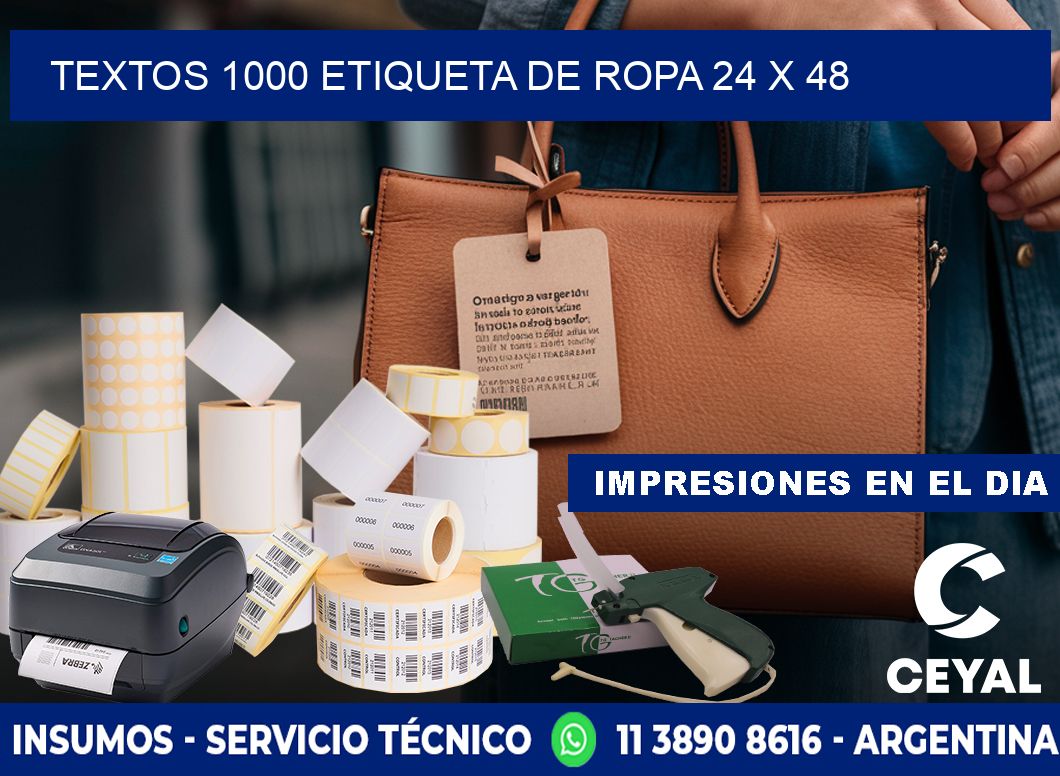 TEXTOS 1000 ETIQUETA DE ROPA 24 x 48