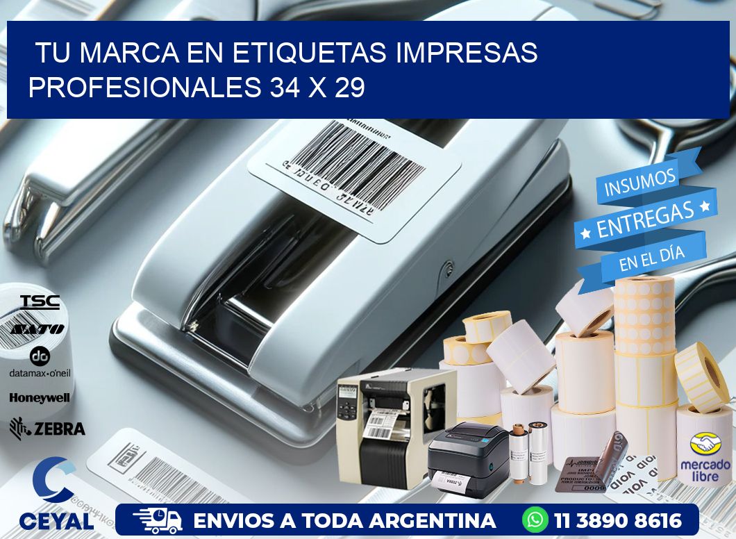 Tu Marca en Etiquetas Impresas Profesionales 34 x 29