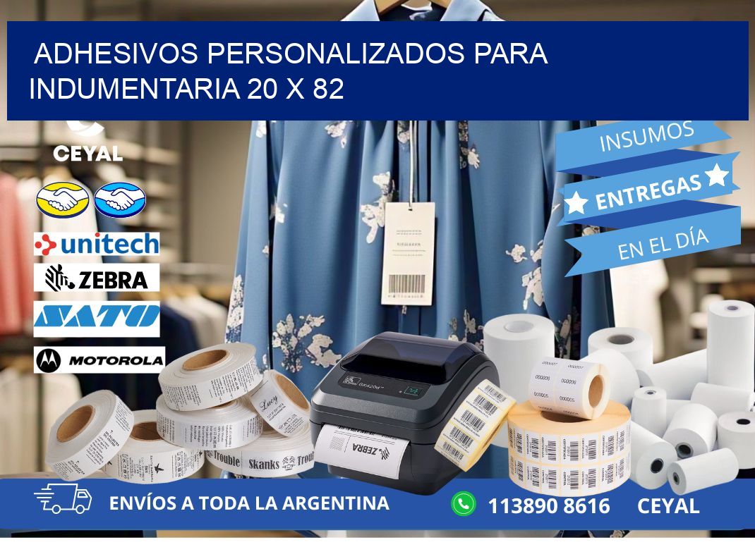 ADHESIVOS PERSONALIZADOS PARA INDUMENTARIA 20 x 82