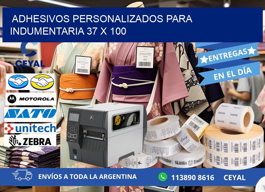 ADHESIVOS PERSONALIZADOS PARA INDUMENTARIA 37 x 100