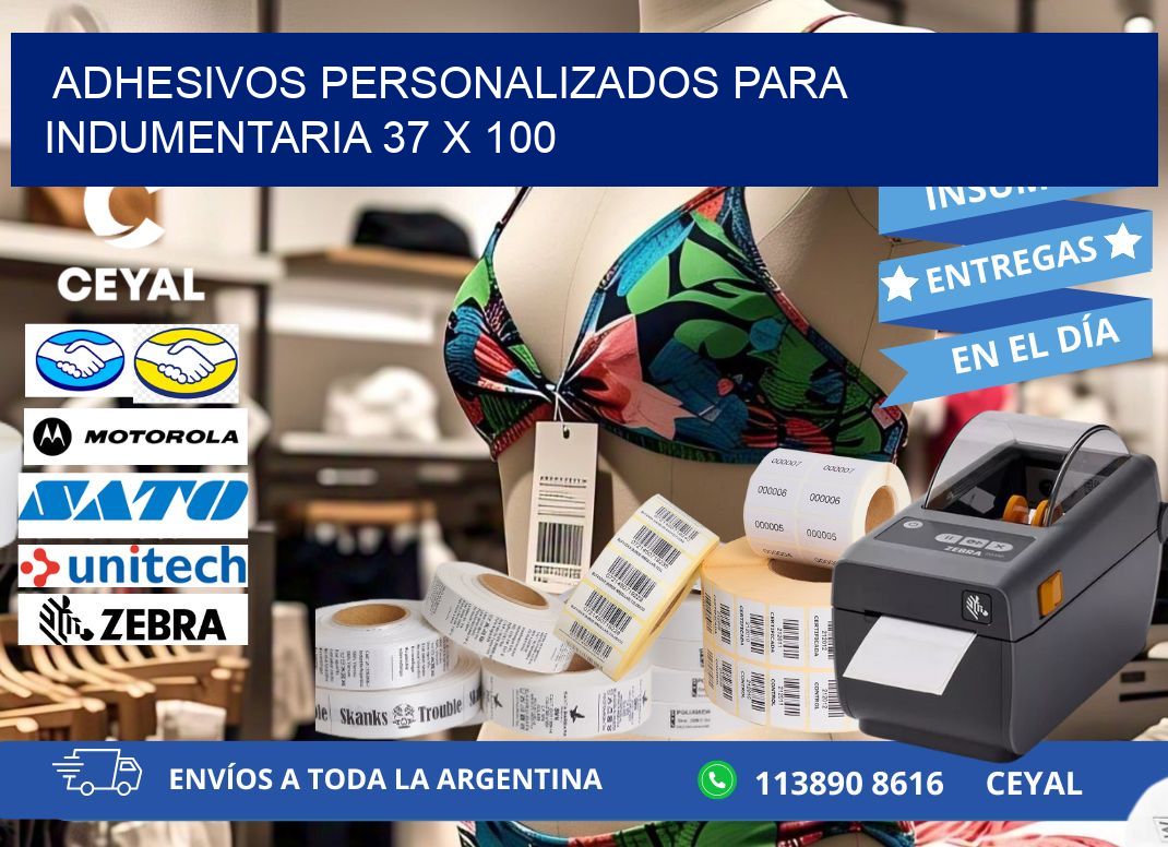 ADHESIVOS PERSONALIZADOS PARA INDUMENTARIA 37 x 100