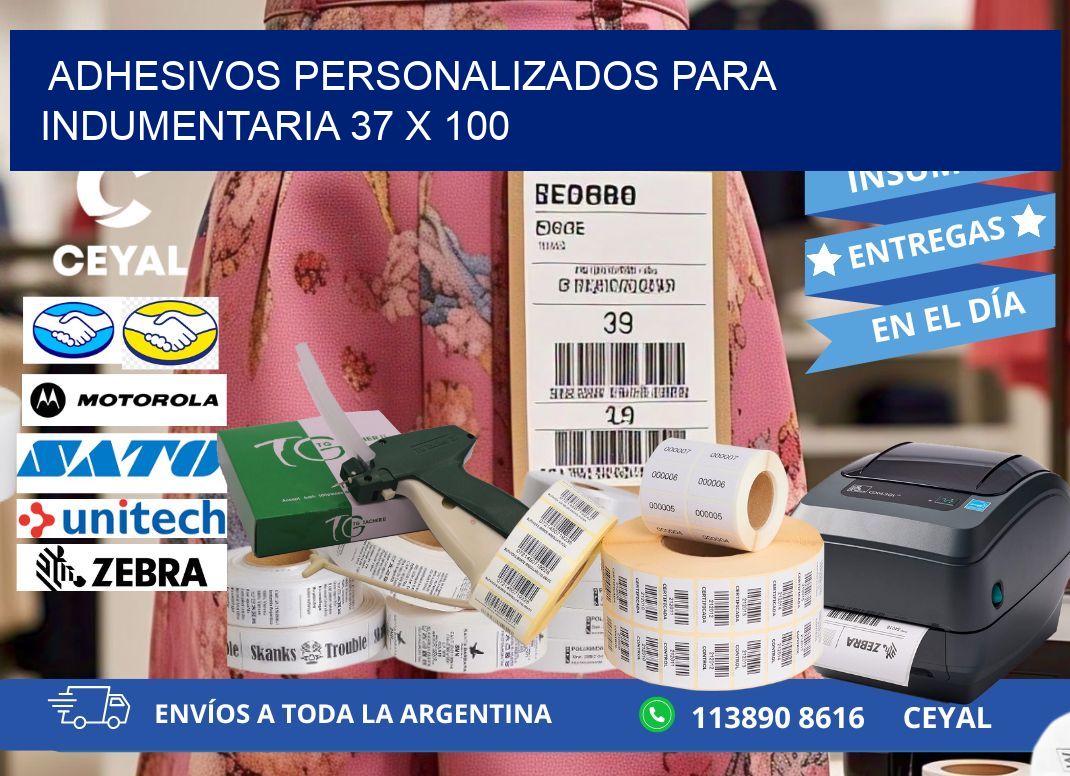 ADHESIVOS PERSONALIZADOS PARA INDUMENTARIA 37 x 100