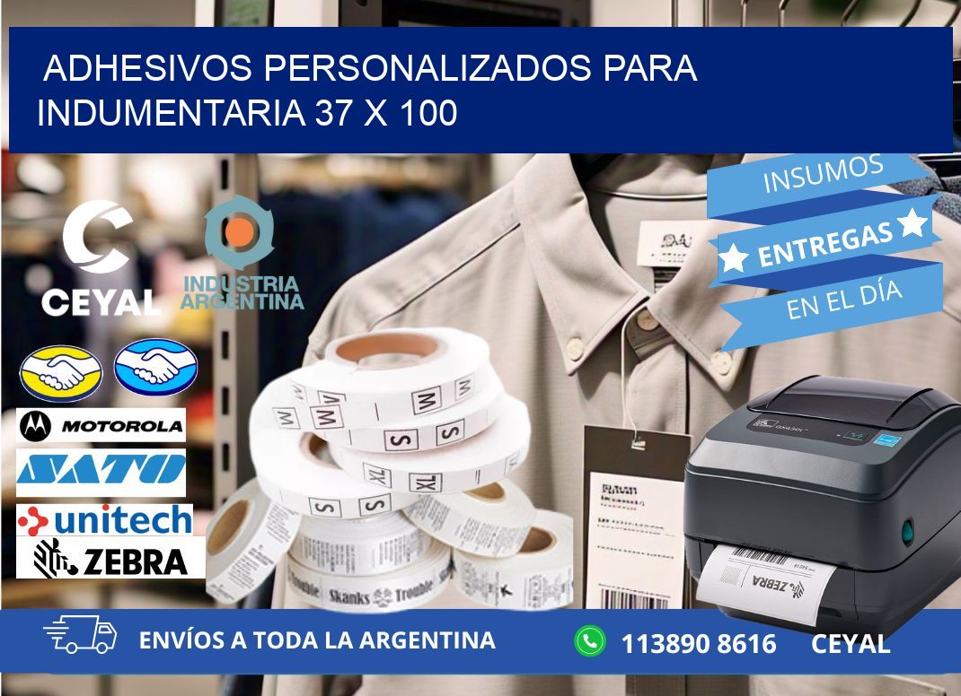 ADHESIVOS PERSONALIZADOS PARA INDUMENTARIA 37 x 100