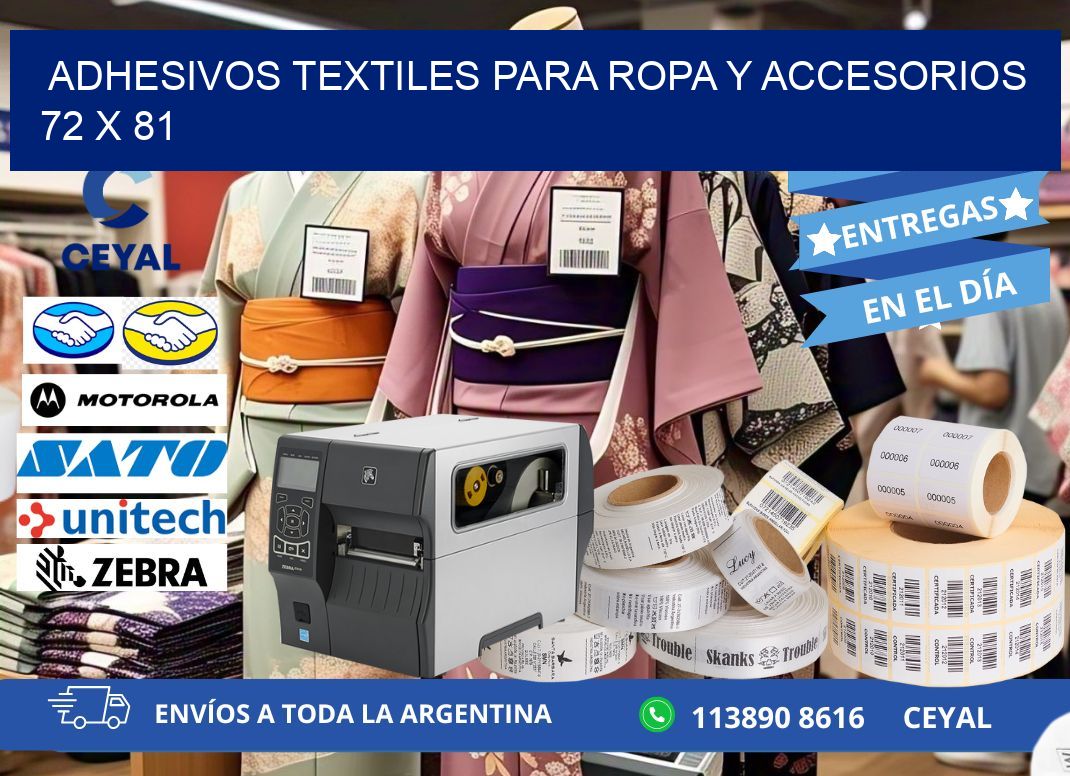 ADHESIVOS TEXTILES PARA ROPA Y ACCESORIOS 72 x 81