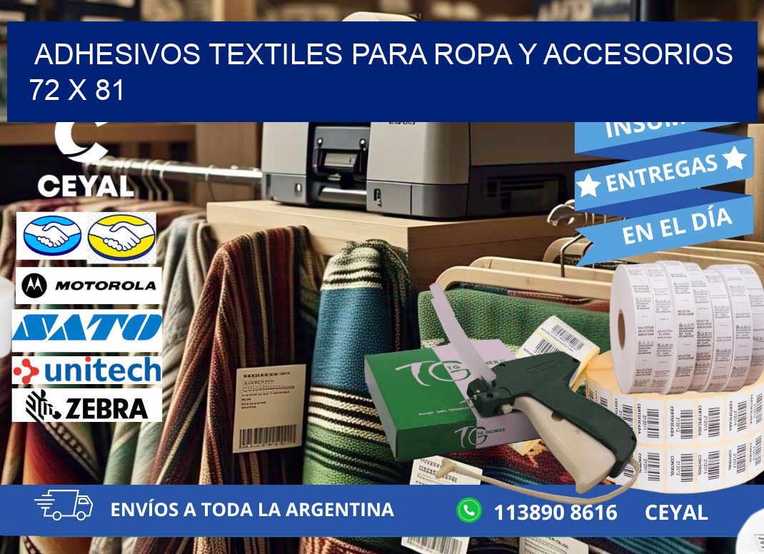 ADHESIVOS TEXTILES PARA ROPA Y ACCESORIOS 72 x 81