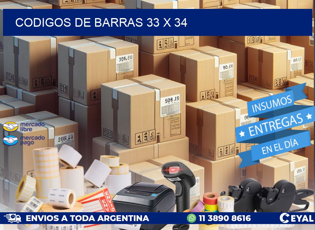 CODIGOS DE BARRAS 33 x 34