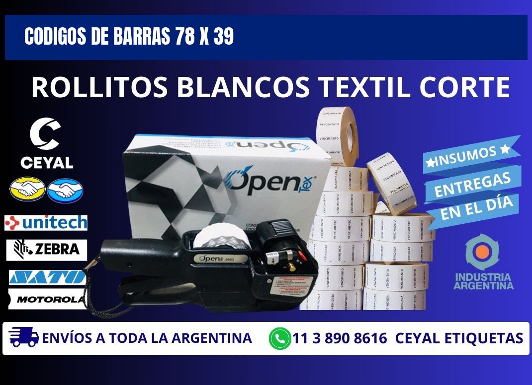 CODIGOS DE BARRAS 78 x 39