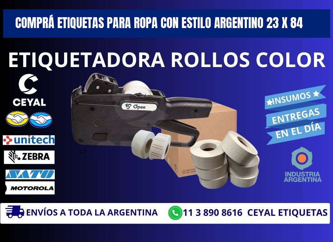 COMPRÁ ETIQUETAS PARA ROPA CON ESTILO ARGENTINO 23 x 84