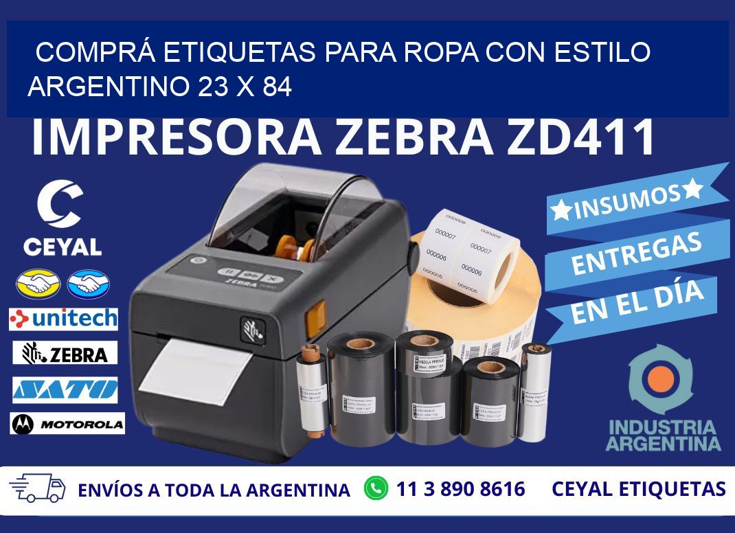 COMPRÁ ETIQUETAS PARA ROPA CON ESTILO ARGENTINO 23 x 84
