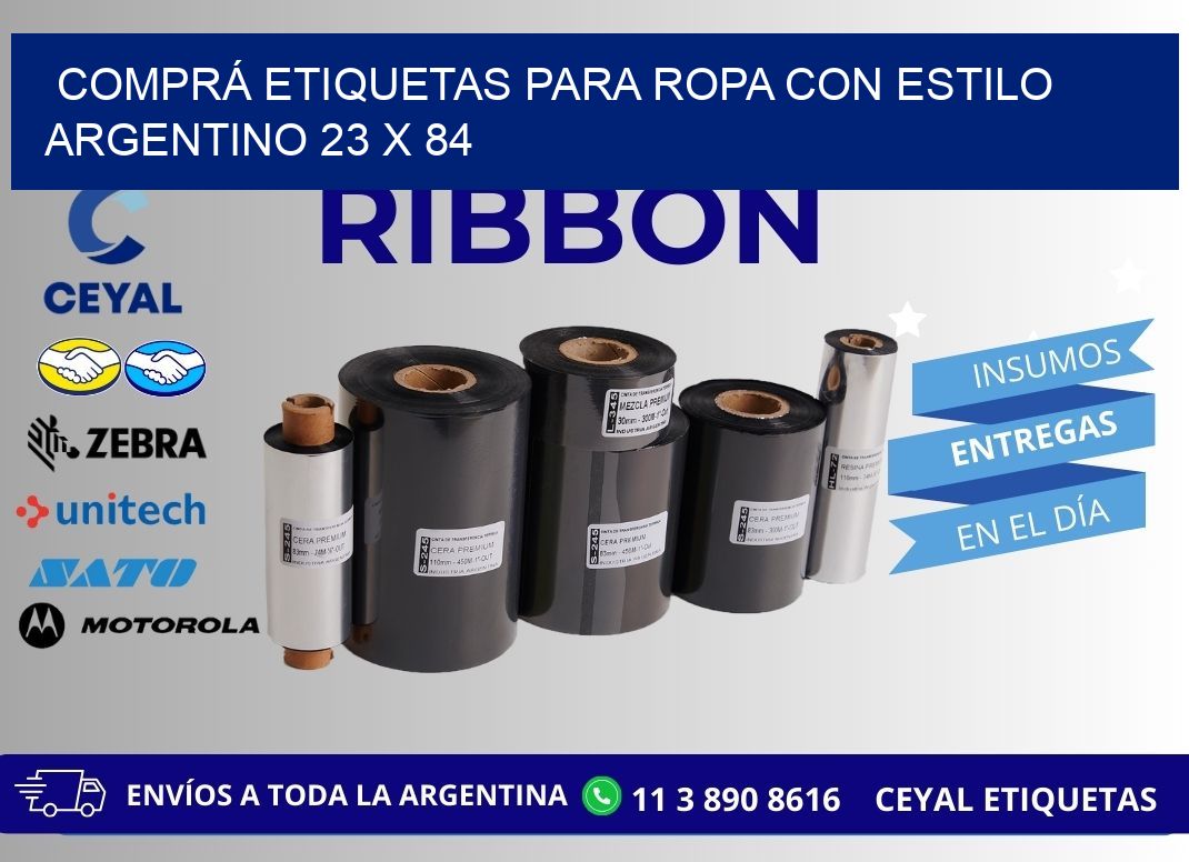 COMPRÁ ETIQUETAS PARA ROPA CON ESTILO ARGENTINO 23 x 84