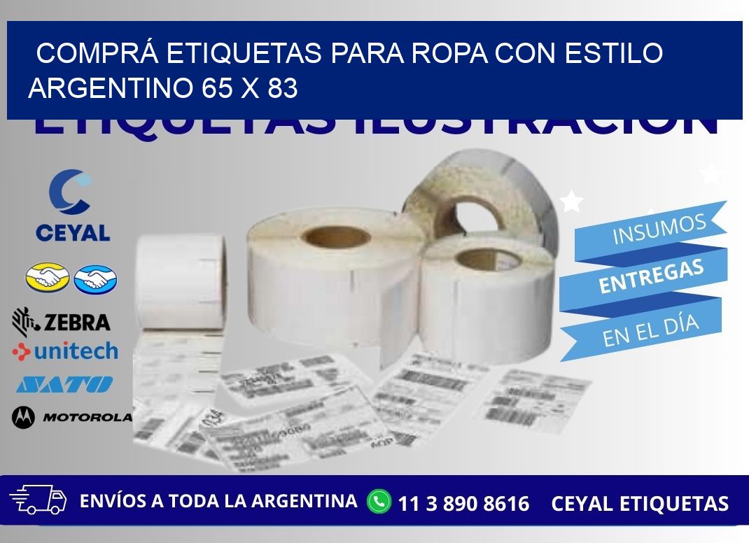 COMPRÁ ETIQUETAS PARA ROPA CON ESTILO ARGENTINO 65 x 83