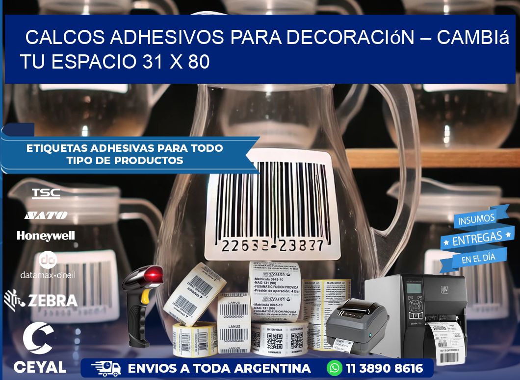 Calcos Adhesivos para Decoración – Cambiá Tu Espacio 31 x 80