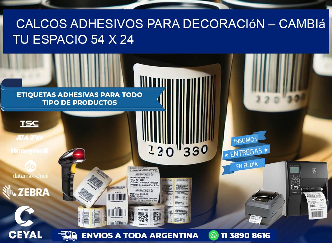 Calcos Adhesivos para Decoración – Cambiá Tu Espacio 54 x 24