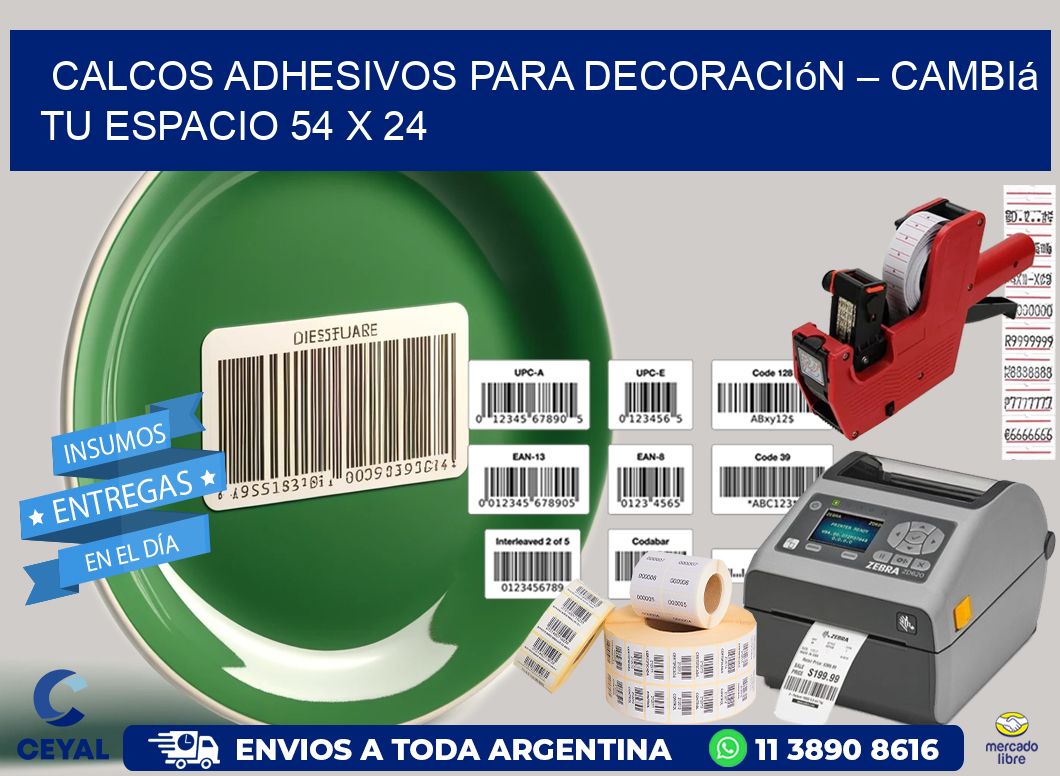 Calcos Adhesivos para Decoración – Cambiá Tu Espacio 54 x 24