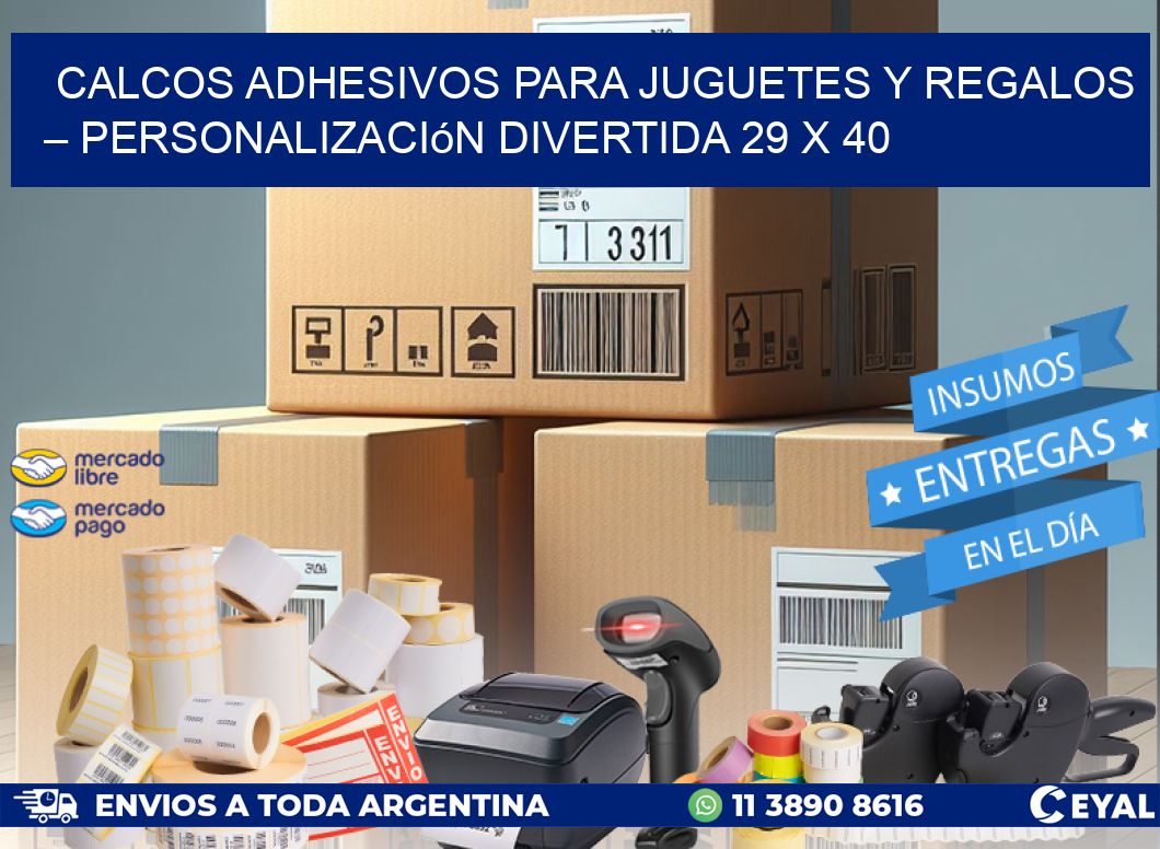 Calcos Adhesivos para Juguetes y Regalos – Personalización Divertida 29 x 40