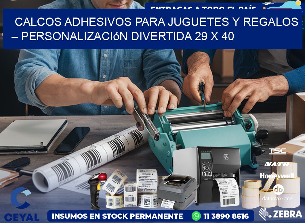 Calcos Adhesivos para Juguetes y Regalos – Personalización Divertida 29 x 40