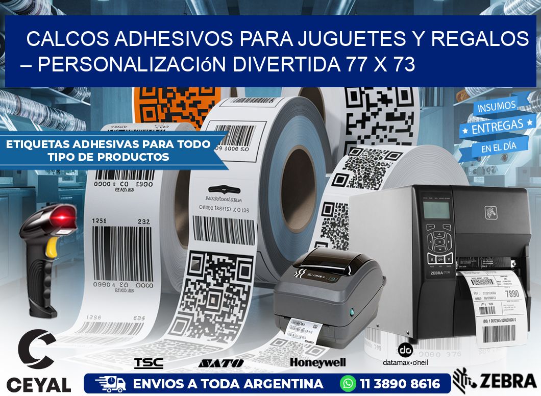 Calcos Adhesivos para Juguetes y Regalos – Personalización Divertida 77 x 73