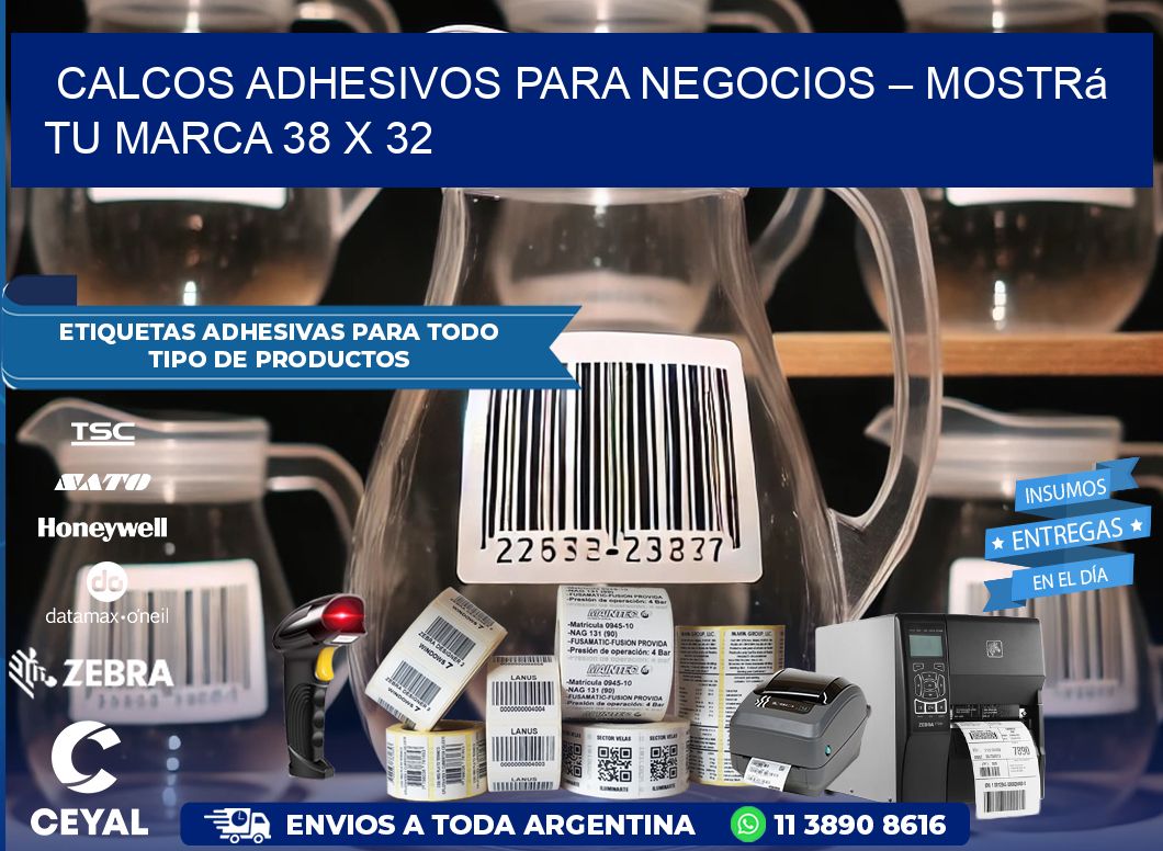 Calcos Adhesivos para Negocios – Mostrá Tu Marca 38 x 32