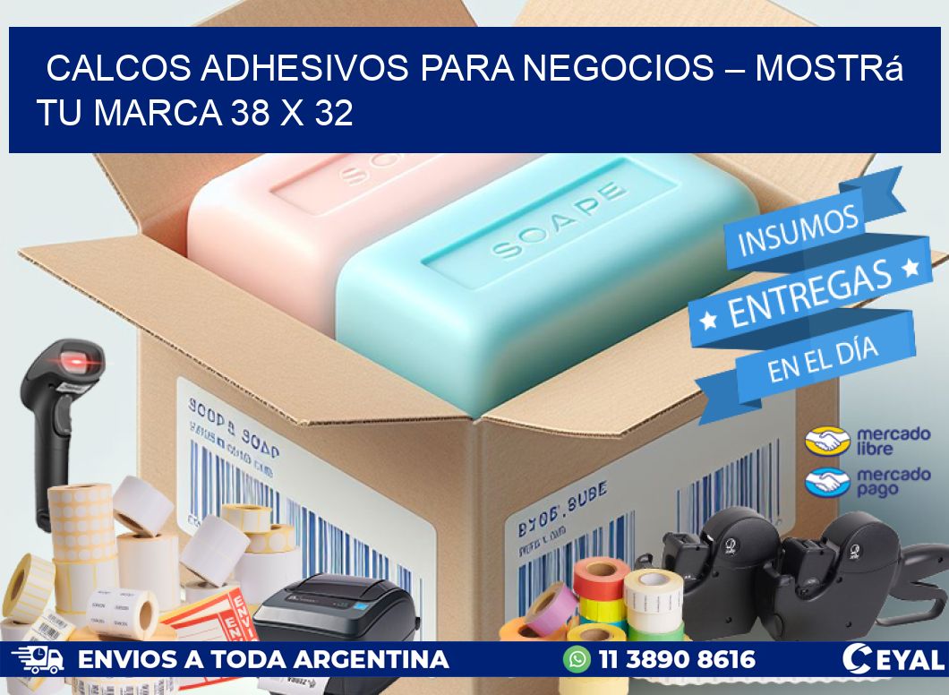 Calcos Adhesivos para Negocios – Mostrá Tu Marca 38 x 32