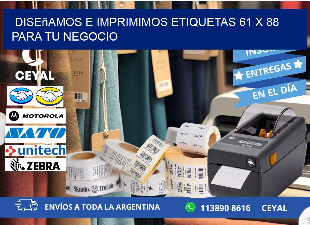 Diseñamos e Imprimimos Etiquetas 61 x 88 para tu Negocio