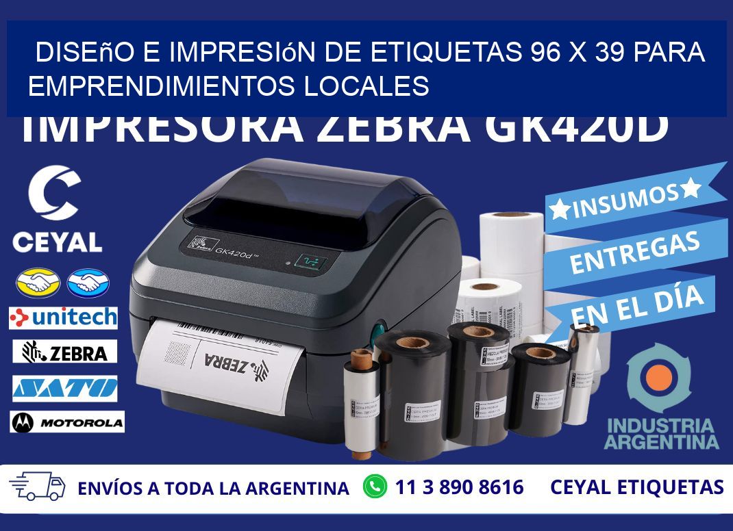 Diseño e Impresión de Etiquetas 96 x 39 para Emprendimientos Locales