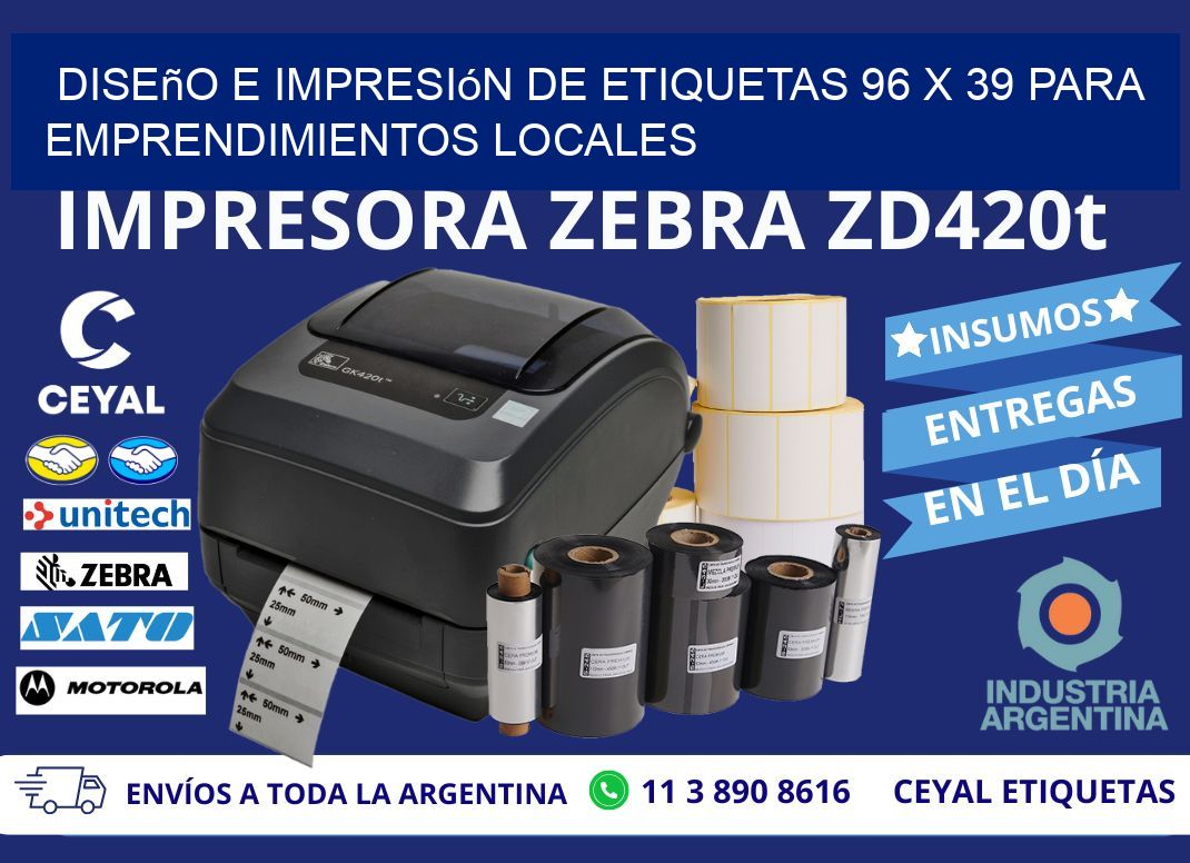 Diseño e Impresión de Etiquetas 96 x 39 para Emprendimientos Locales