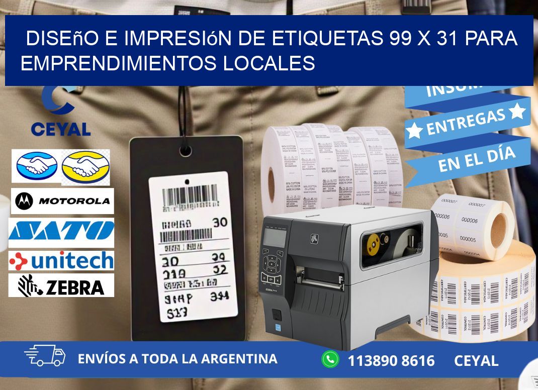 Diseño e Impresión de Etiquetas 99 x 31 para Emprendimientos Locales