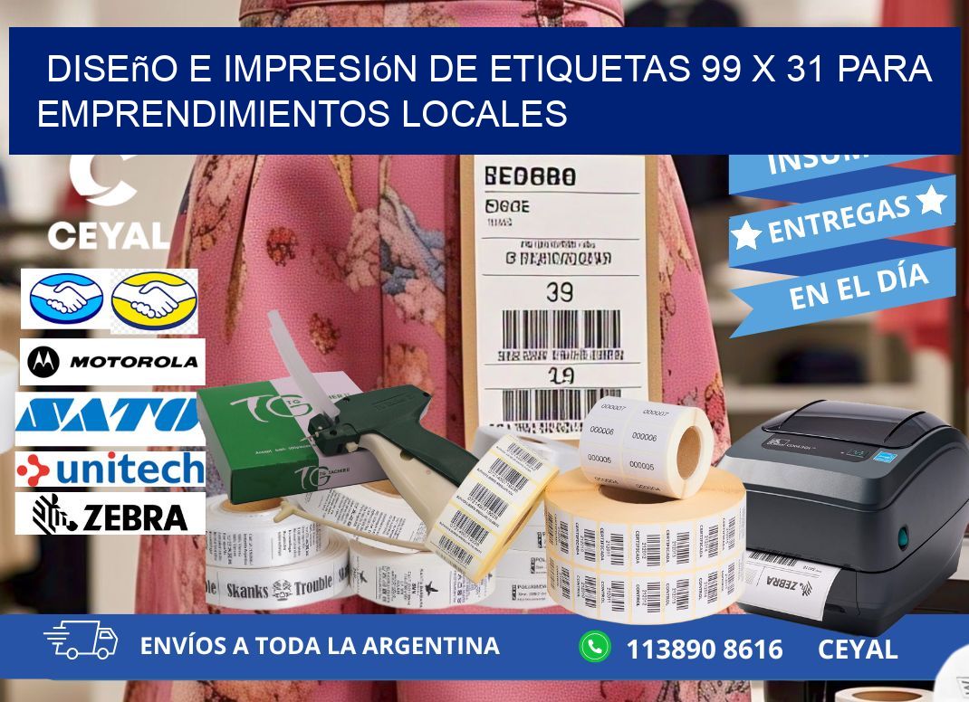 Diseño e Impresión de Etiquetas 99 x 31 para Emprendimientos Locales