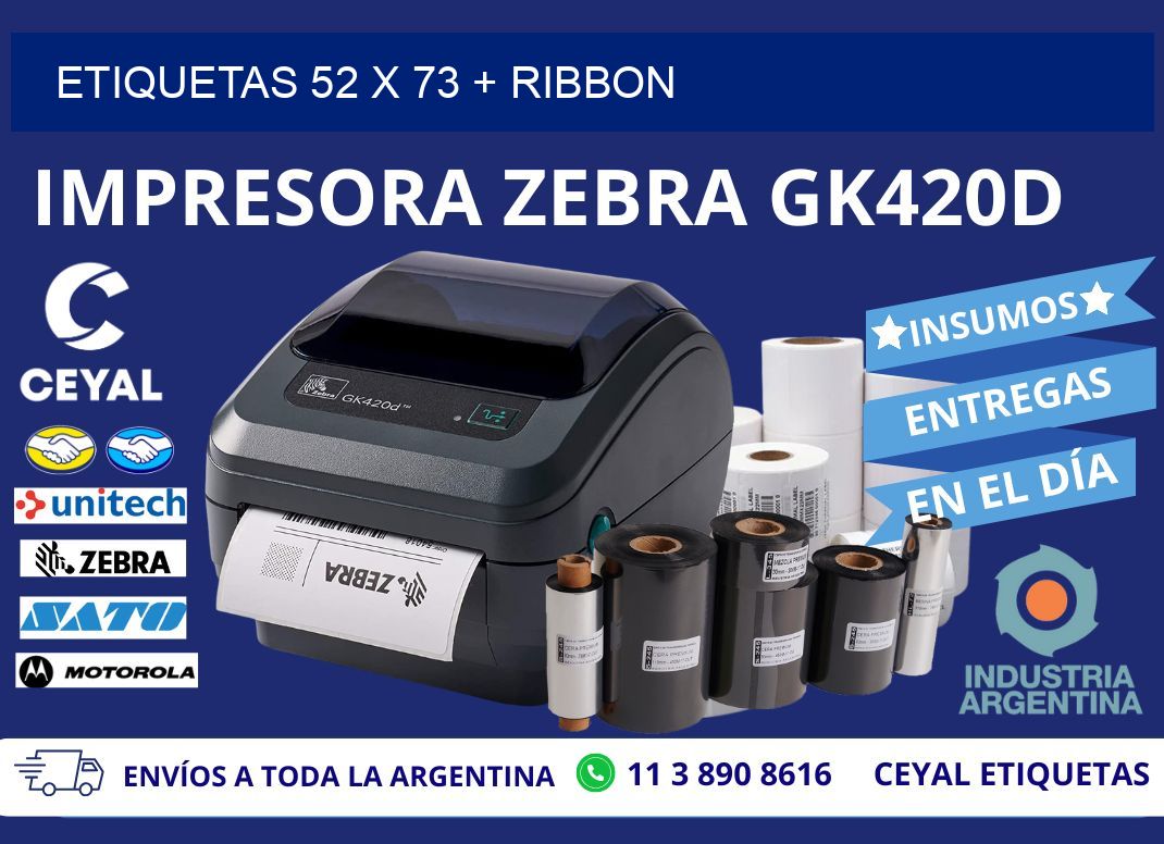 ETIQUETAS 52 x 73 + RIBBON