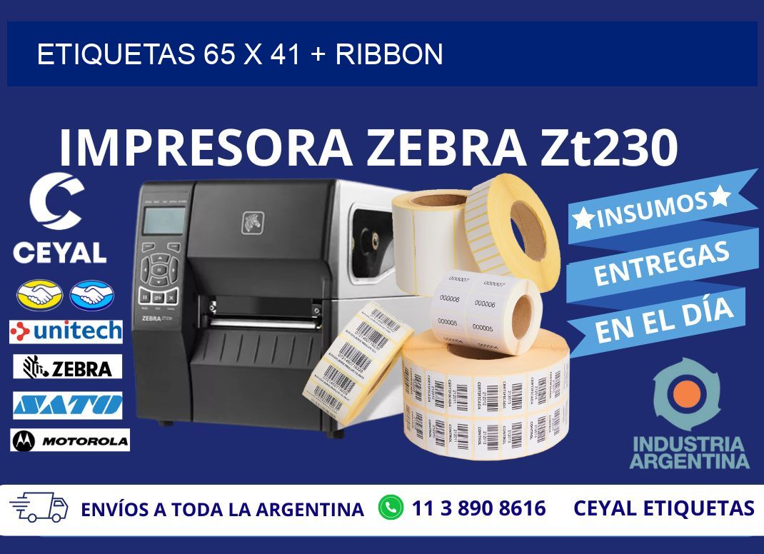 ETIQUETAS 65 x 41 + RIBBON